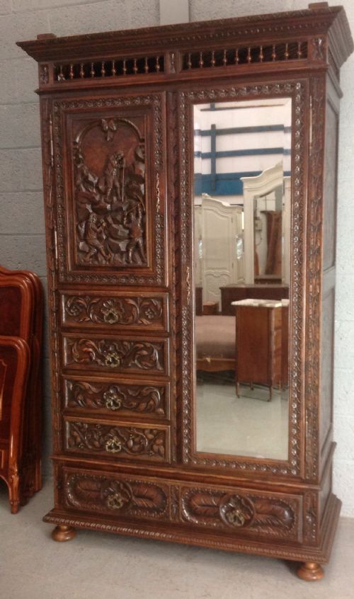 ORNATE CARVED BRETON ARMOIRE - ADDITIONAL PHOTO 13