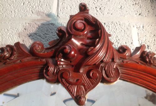 LARGE FRENCH MAHOGANY MIRROR - ADDITIONAL PHOTO 4