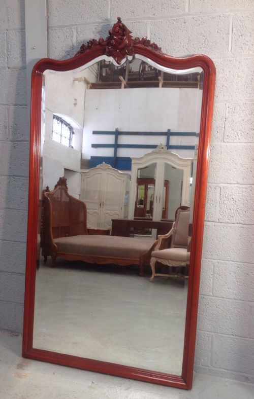 LARGE FRENCH MAHOGANY MIRROR - ADDITIONAL PHOTO 7