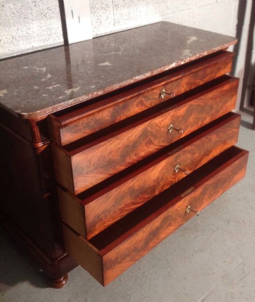 FRENCH MAHOGANY COMMODE - ADDITIONAL PHOTO 4