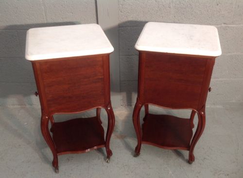 PAIR OF RRENCH MAHOGANY BEDSIDE CABINETS - ADDITIONAL PHOTO 4