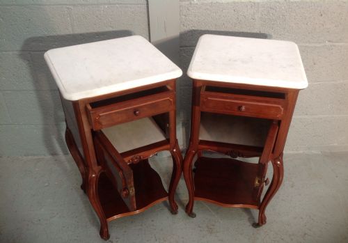 PAIR OF RRENCH MAHOGANY BEDSIDE CABINETS - ADDITIONAL PHOTO 9