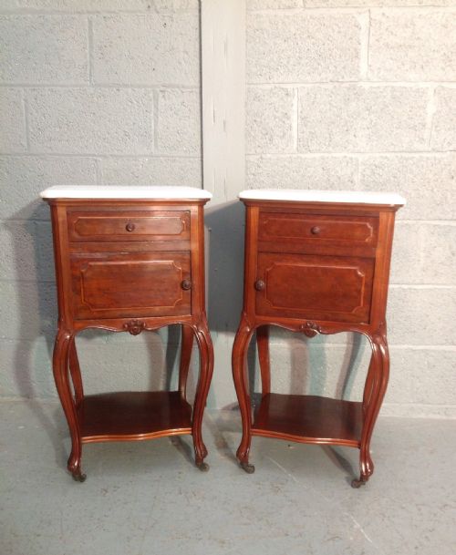 PAIR OF RRENCH MAHOGANY BEDSIDE CABINETS - ADDITIONAL PHOTO 12