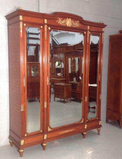 FRENCH MAHOGANY BREAKFRONT ARMOIRE - ADDITIONAL PHOTO 13