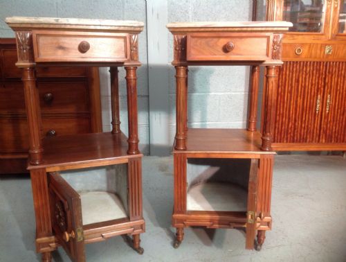 PAIR OF FRENCH BEDSIDE CABINETS - ADDITIONAL PHOTO 5
