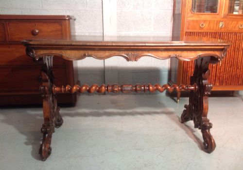 CARVED WALNUT VICTORIAN TABLE - ADDITIONAL PHOTO 2