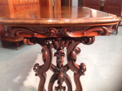 CARVED WALNUT VICTORIAN TABLE - ADDITIONAL PHOTO 3