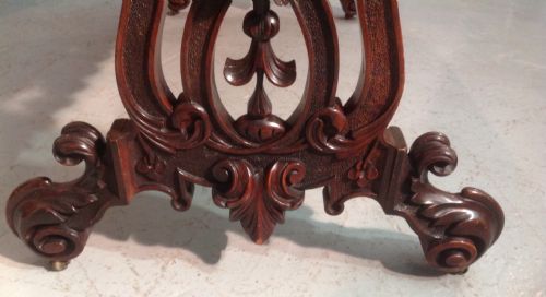 CARVED WALNUT VICTORIAN TABLE - ADDITIONAL PHOTO 5