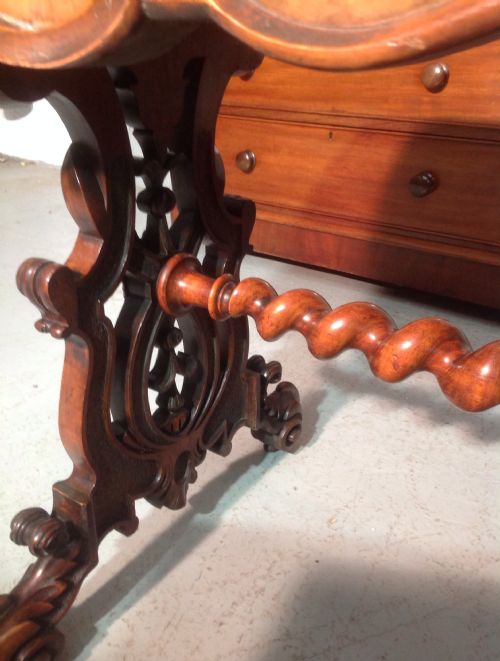 CARVED WALNUT VICTORIAN TABLE - ADDITIONAL PHOTO 7