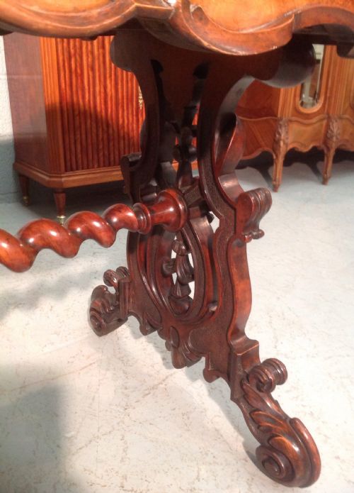 CARVED WALNUT VICTORIAN TABLE - ADDITIONAL PHOTO 8