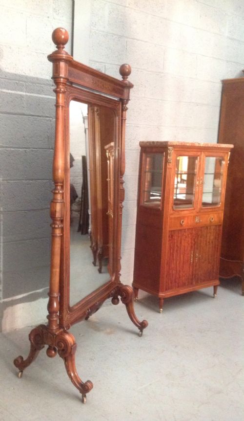 ROSEWOOD FRENCH CHEVAL MIRROR - ADDITIONAL PHOTO 1