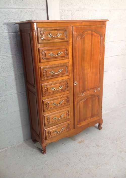 small french walnut combination armoire - CATEGORY: ANTIQUE WARDROBES - DATED 1920
