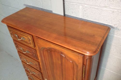 SMALL FRENCH WALNUT COMBINATION ARMOIRE - ADDITIONAL PHOTO 3