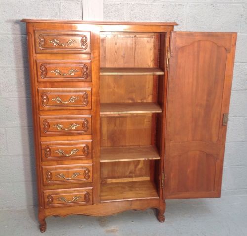 SMALL FRENCH WALNUT COMBINATION ARMOIRE - ADDITIONAL PHOTO 5