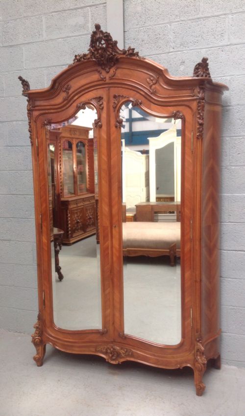 walnut french armoire - CATEGORY: ANTIQUE WARDROBES - DATED 1890