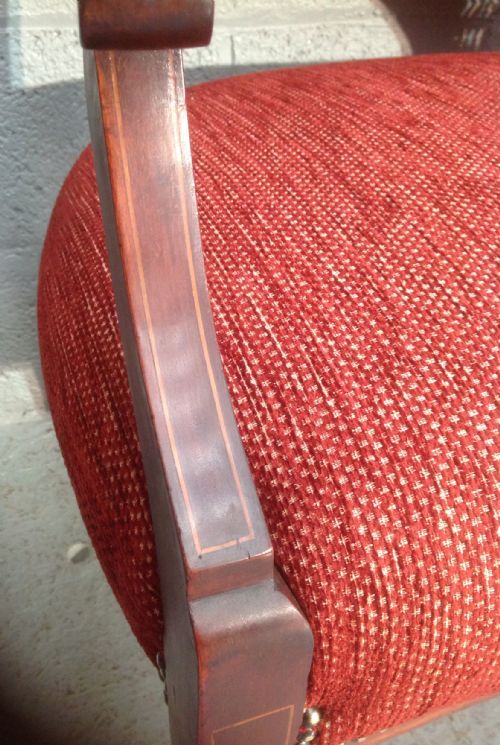 INLAID EDWARDIAN MAHOGANY SOFA - ADDITIONAL PHOTO 7