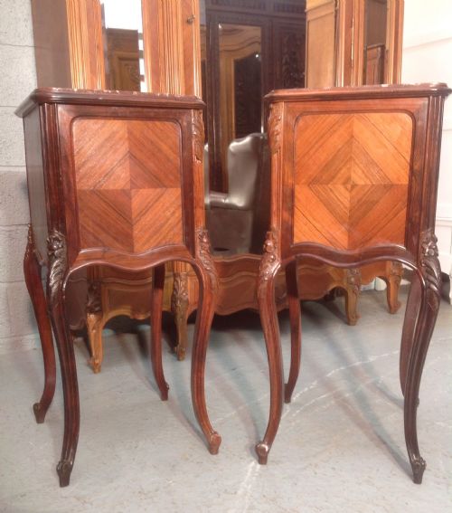 PAIR OF FRENCH ROSEWOOD BEDSIDE CABINETS - ADDITIONAL PHOTO 4