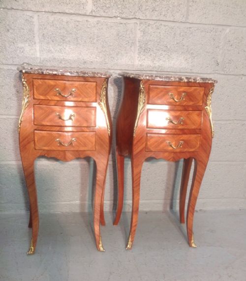 pair of french bedside cabinets - CATEGORY: ANTIQUE CABINETS - DATED 1920