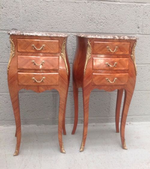 PAIR OF FRENCH BEDSIDE CABINETS - ADDITIONAL PHOTO 1