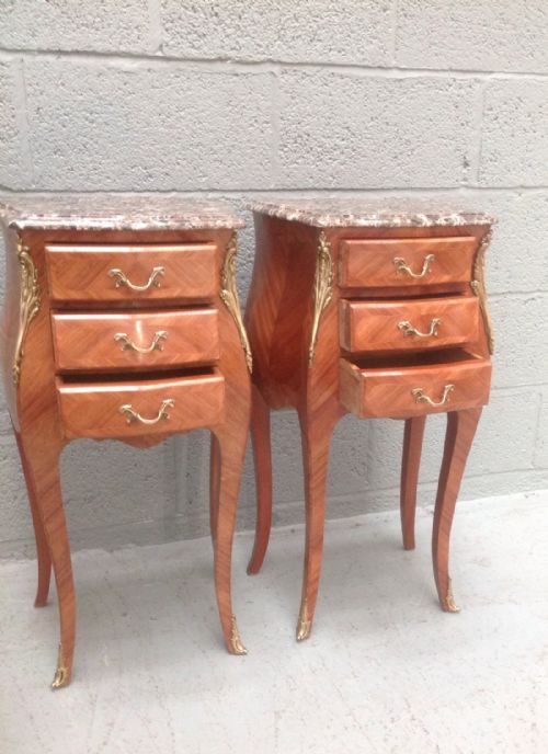 PAIR OF FRENCH BEDSIDE CABINETS - ADDITIONAL PHOTO 2