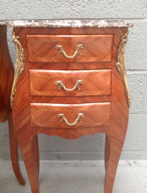 PAIR OF FRENCH BEDSIDE CABINETS - ADDITIONAL PHOTO 3