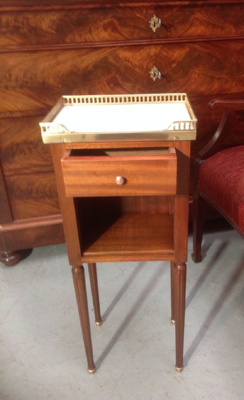 french mahogany marble top cabinet - CATEGORY: ANTIQUE CABINETS - DATED 1910