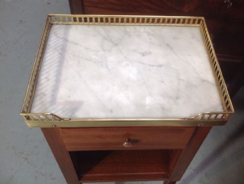 FRENCH MAHOGANY MARBLE TOP CABINET - ADDITIONAL PHOTO 5