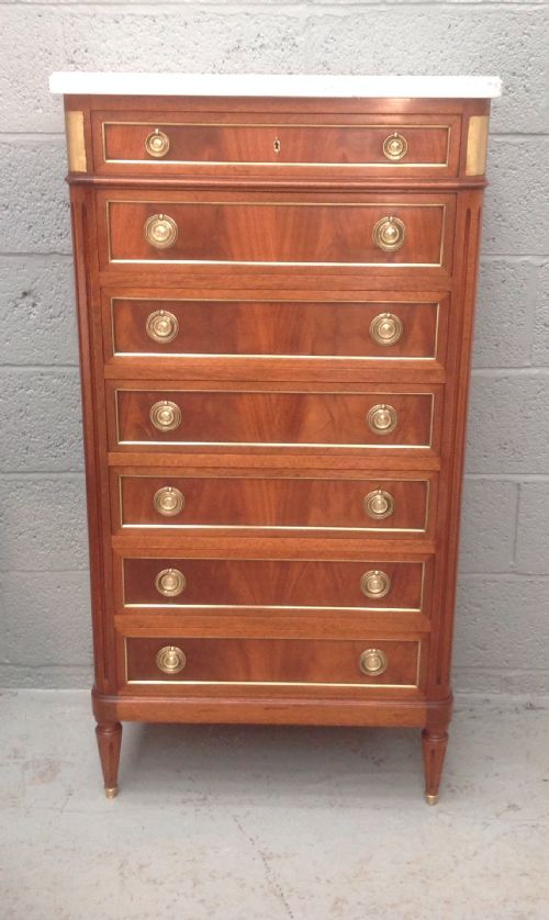 mahogany semainier chest - CATEGORY: ANTIQUE CHEST OF DRAWERS - DATED 1890