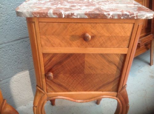 PAIR OF FRENCH WALNUT BEDSIDE CABINETS - ADDITIONAL PHOTO 1