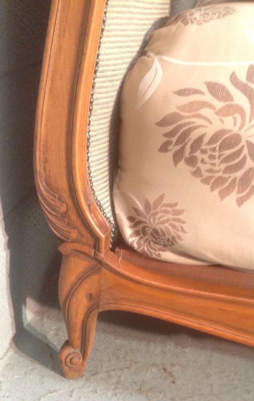 FRENCH WALNUT UPHOLSTERED DOUBLE BED - ADDITIONAL PHOTO 6