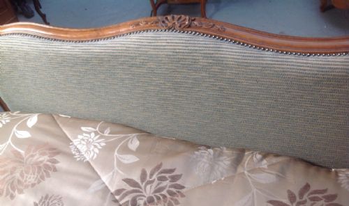 FRENCH WALNUT UPHOLSTERED DOUBLE BED - ADDITIONAL PHOTO 7