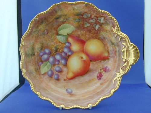 Royal Worcester Fruit Painted Dessert Dish Signed Freeman