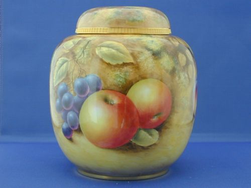 Royal Worcester Fruit Painted Ginger Jar and Cover