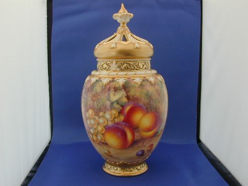 Royal Worcester  Large 3 Piece Pot Pourri Signed Ayrton