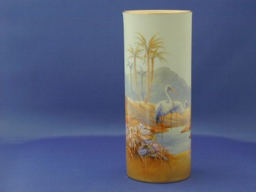 Royal Worcester Storks Decorated Vase.