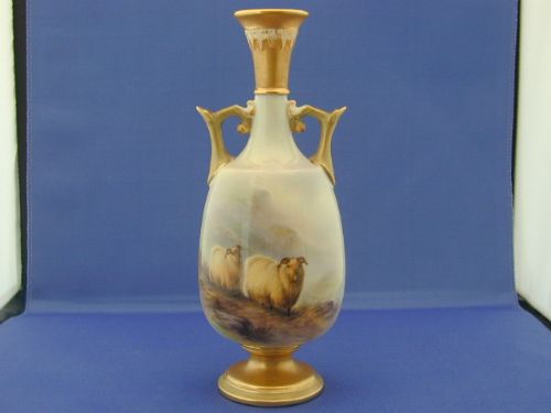 Royal Worcester Artist Signed Vase.