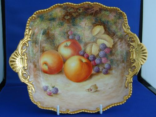 Royal Worcester Fruit Painted Dessert Tray