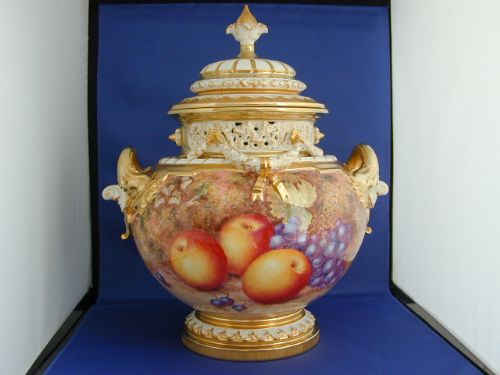 Royal Worcester Large Fruit Painted Bough Pot by Freeman