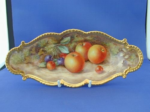 Royal Worcester Fruit Painted Pencil Tray Signed Freeman