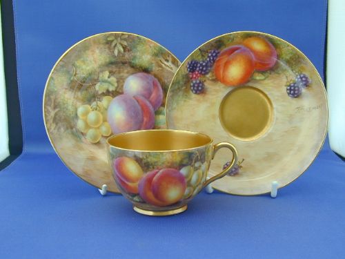 Royal Worcester Fruit Painted Trio