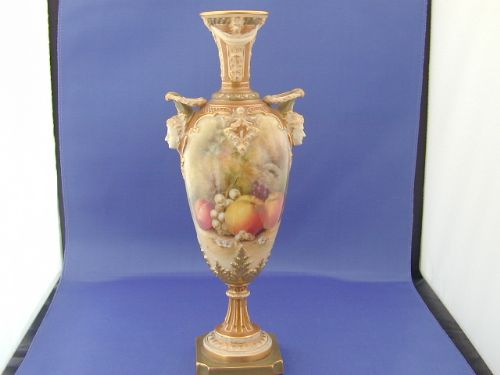 Royal Worcester Fruit Painted Vase Signed Ricketts