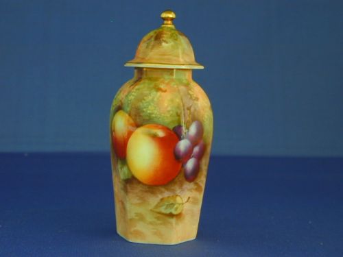 Royal Worcester Miniature Vase and Cover Signed E Townsend