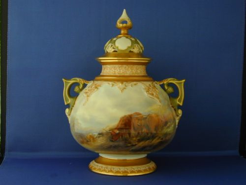 Royal Worcester Pot Pourri Vase Signed John Stinton