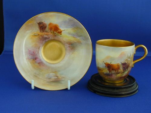 Royal Worcester Demi-tasse Signed H Stinton