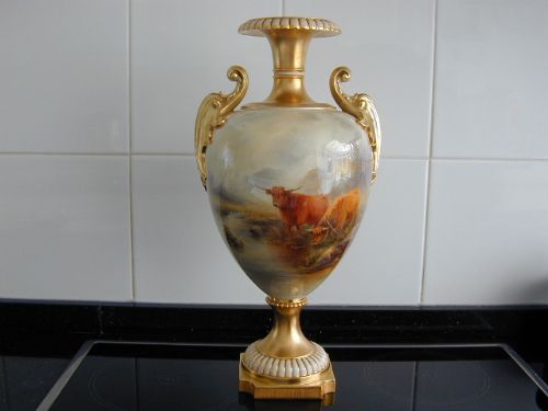 Royal Worcester Large Vase Signed J Stinton