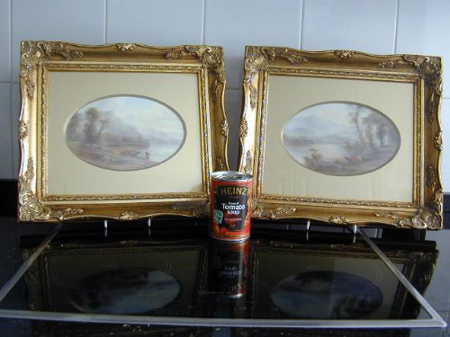 fig 1. Royal Worcester pair of plaques signed J Stinton.