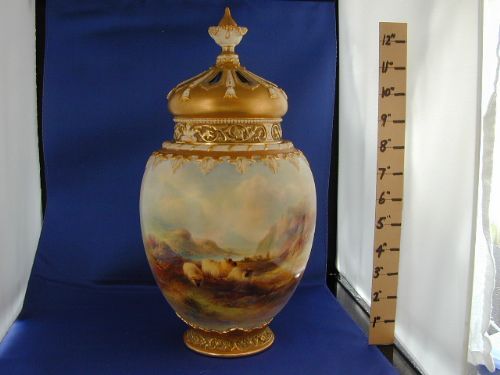 Royal Worcester Large 3 Piece Pot Pourri Decorated Sheep by Davis.
