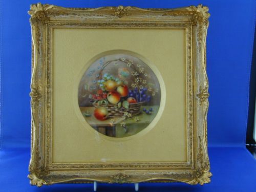 royal worcester framed porcelain plaque - CATEGORY: ANTIQUE CERAMICS - DATED 1920