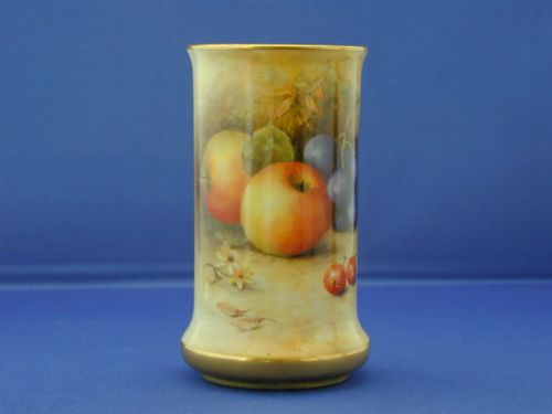 royal worcester spill vase fruit by richard sebright - CATEGORY: ANTIQUE VASES - DATED 1930