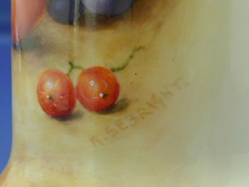 ROYAL WORCESTER SPILL VASE FRUIT BY RICHARD SEBRIGHT - ADDITIONAL PHOTO 2